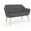 Canapé banquette en tissu gris anthracite