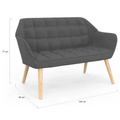 Canapé banquette en tissu gris anthracite