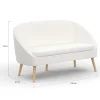 Canapé banquette tissu bouclette blanc