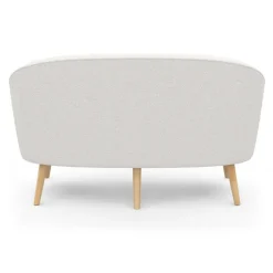 Canapé banquette tissu bouclette blanc