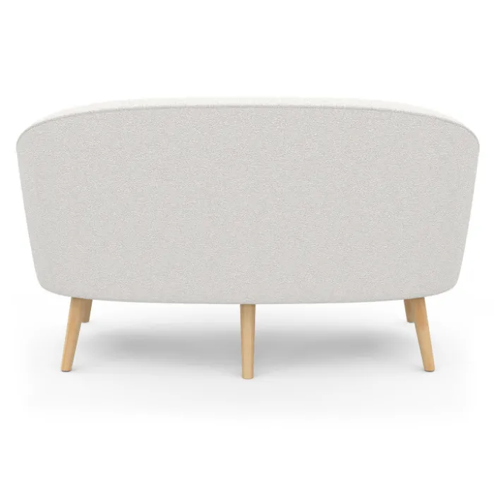 Canapé banquette tissu bouclette blanc