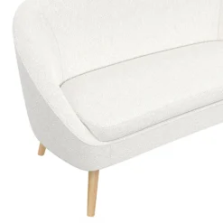 Canapé banquette tissu bouclette blanc