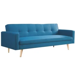 Canapé bleu canard scandinave 3 places convertible