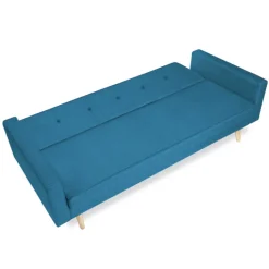 Canapé bleu canard scandinave 3 places convertible
