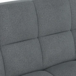 Canapé clic clac 3 places capitonné SALOME en tissu gris anthracite