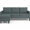 Canapé d’angle 200 cm réversible gris anthracite
