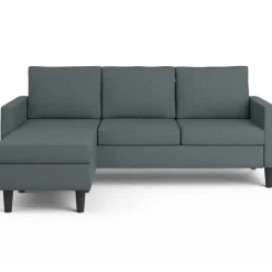 Canapé d’angle 200 cm réversible gris anthracite