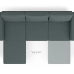 Canapé d’angle 200 cm réversible gris anthracite
