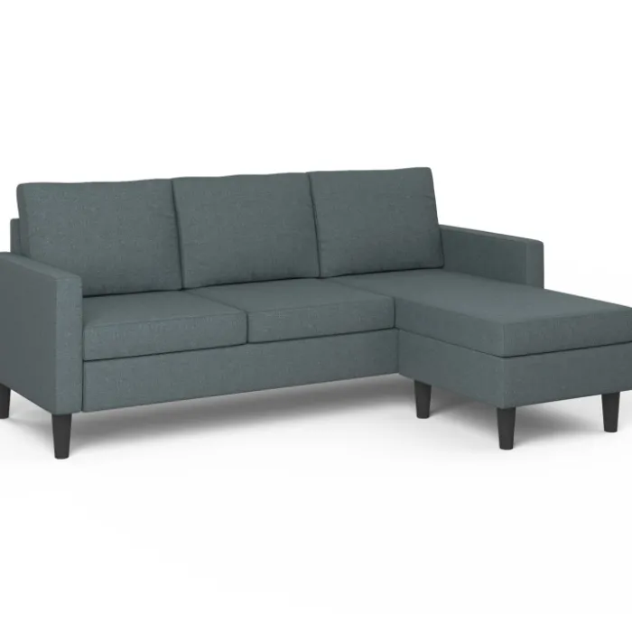 Canapé d’angle 200 cm réversible gris anthracite