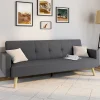 Canapé droit convertible 3 places gris