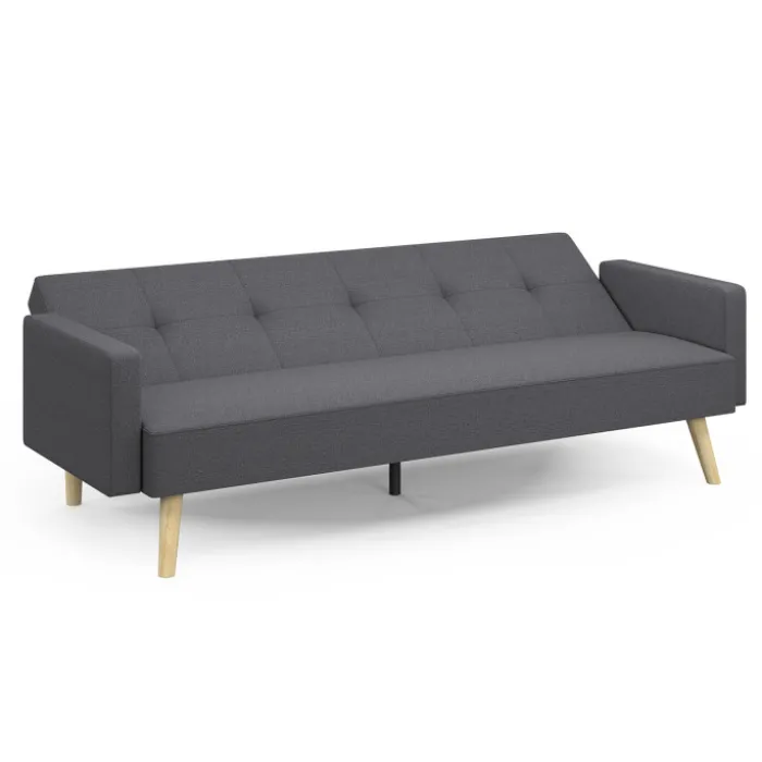 Canapé droit convertible 3 places gris