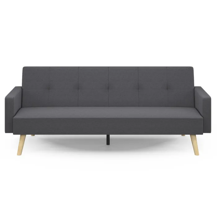 Canapé droit convertible 3 places gris