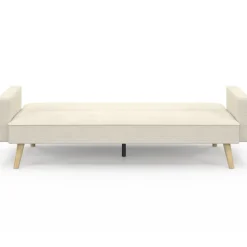 Canapé droit scandinave 3 places convertible velours côtelé beige