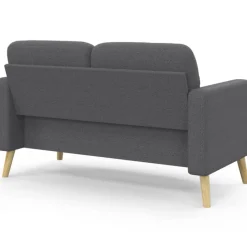 Canapé droit scandinave 2 places en tissu gris anthracite