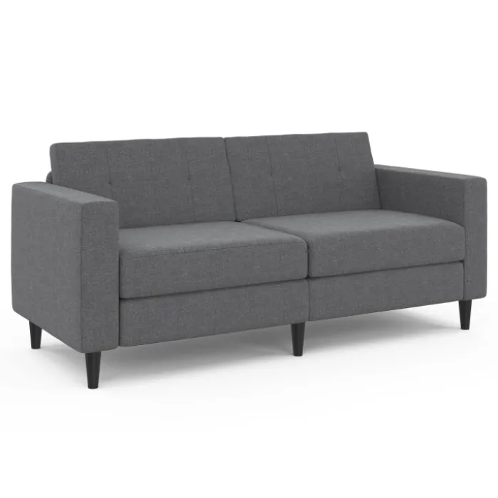 Canapé fixe moderne 3 places 180 cm en tissu gris anthracite