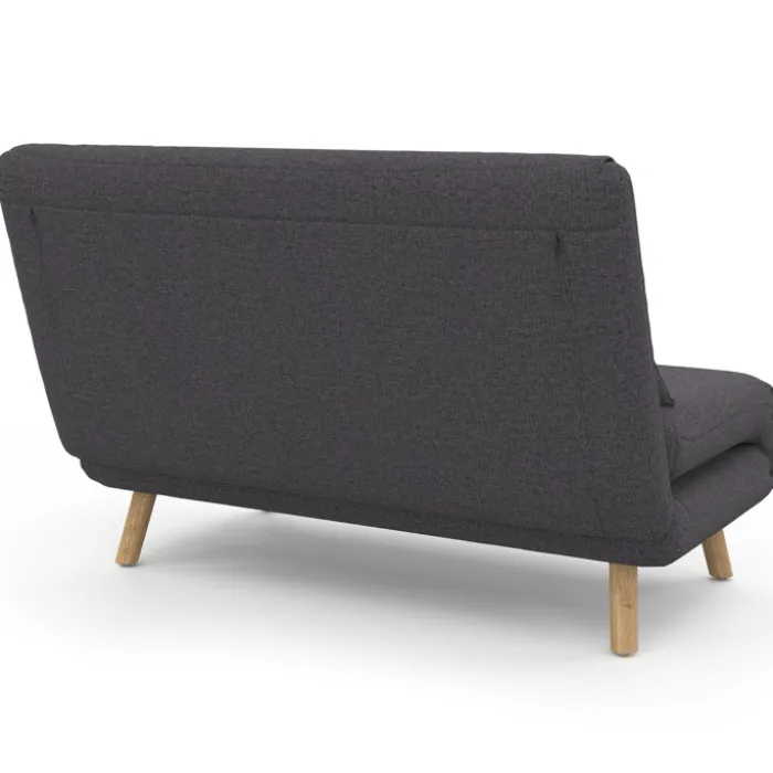 Canapé lit convertible 2 places 120x190cm tissu gris anthracite
