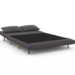 Canapé lit convertible 2 places 120x190cm tissu gris anthracite