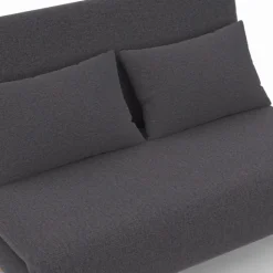 Canapé lit convertible 2 places 120x190cm tissu gris anthracite