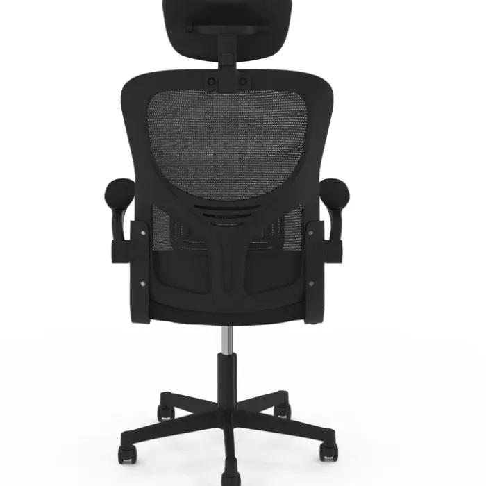 Chaise de bureau ergonomique noire avec roulettes