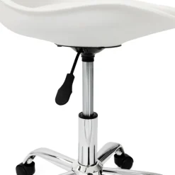 Chaise de bureau scandinave blanche à roulettes
