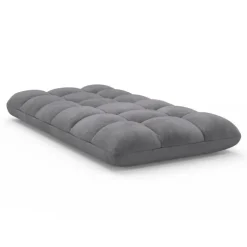 Chaise de sol pliante 15 positions en velours gris anthracite