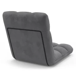 Chaise de sol pliante 15 positions en velours gris anthracite
