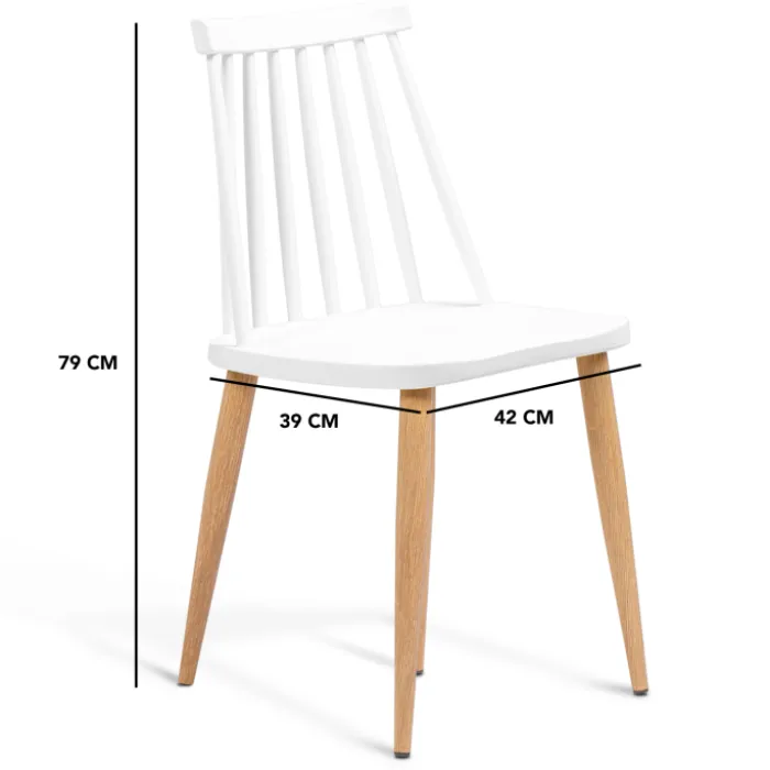 Chaises à barreaux blanches style scandinave