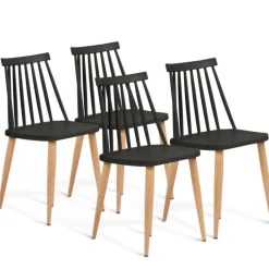 Chaises à barreaux noires style scandinave
