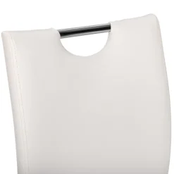 Chaises blanches avec poignée pour salle à manger