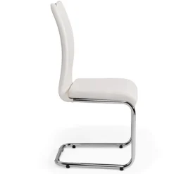 Chaises blanches avec poignée pour salle à manger