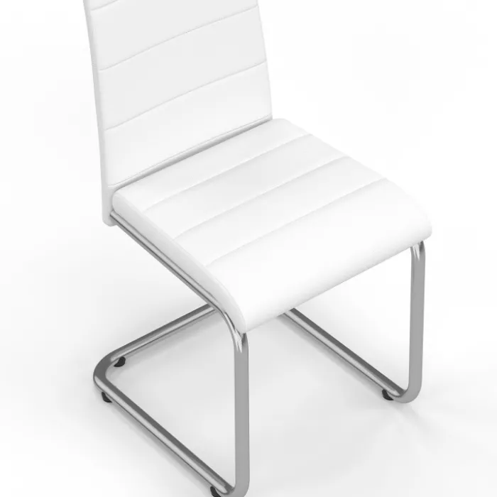 Chaises blanches de salle à manger