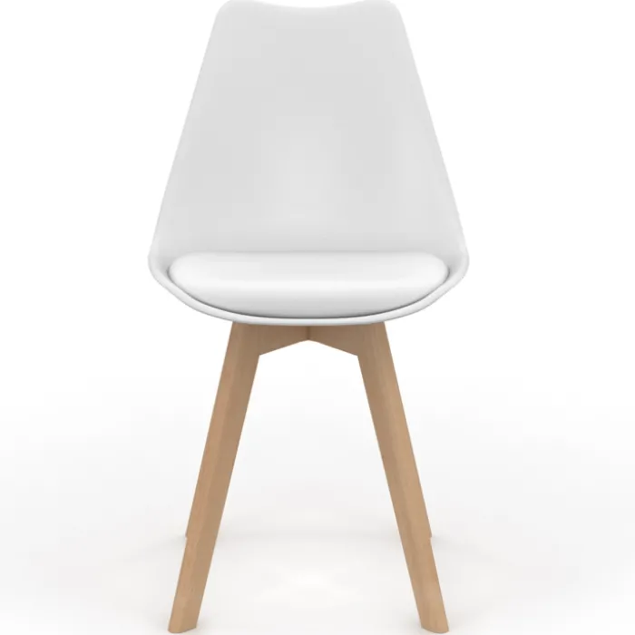 Chaises blanches scandinaves salle à manger : lot de 8