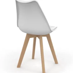 Chaises blanches scandinaves salle à manger : lot de 8