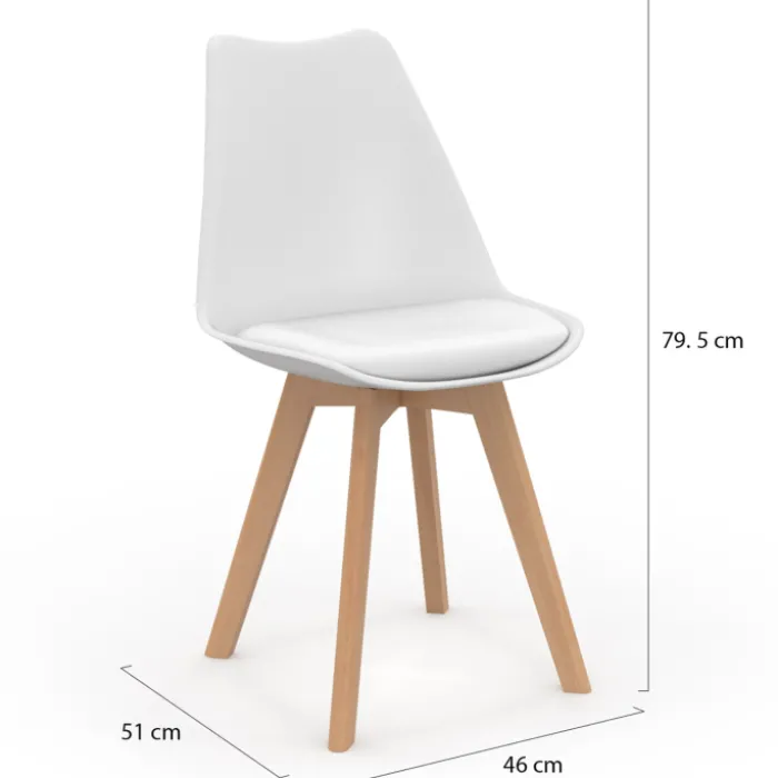 Chaises blanches scandinaves salle à manger : lot de 8