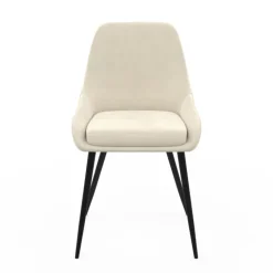Chaises confortables en velours beige avec accoudoirs