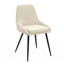 Chaises confortables en velours beige avec accoudoirs