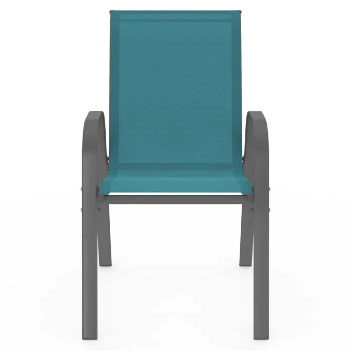 Chaises de jardin empilables bleu canard : lot de 6