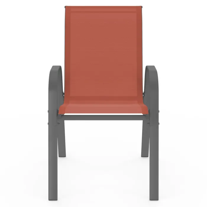 Chaises de jardin empilables terracotta - lot de 6