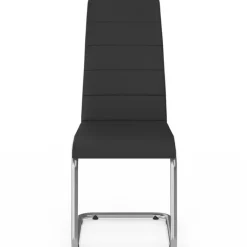 Chaises de salle à manger noires liseré blanc