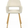Chaises de salle à manger, fauteuils de table en velours beige