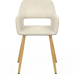 Chaises de salle à manger, fauteuils de table en velours beige