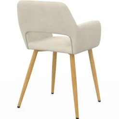 Chaises de salle à manger, fauteuils de table en velours beige