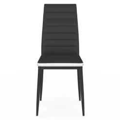 Chaises de salle à manger noires avec bandeau blanc