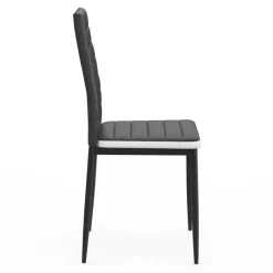 Chaises de salle à manger noires avec bandeau blanc