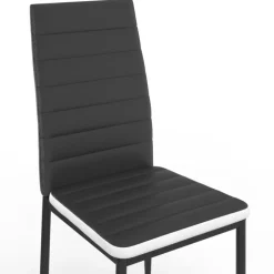 Chaises de salle à manger noires et blanches ROMANE