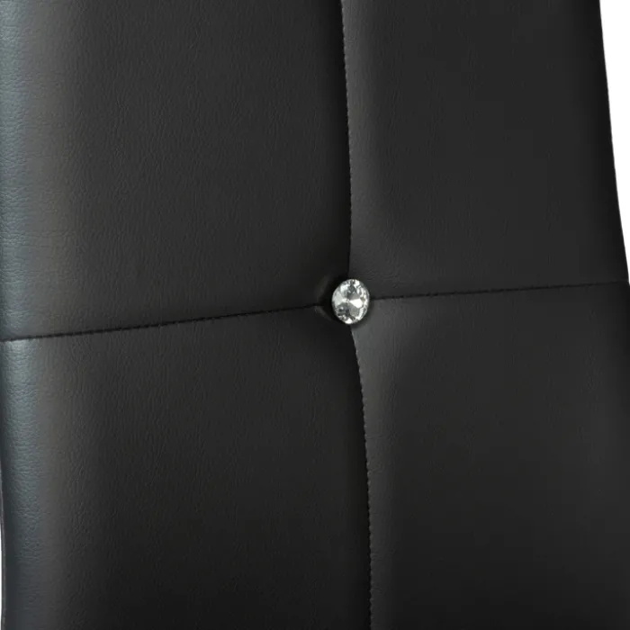 Chaises de salle à manger noires et blanches avec strass