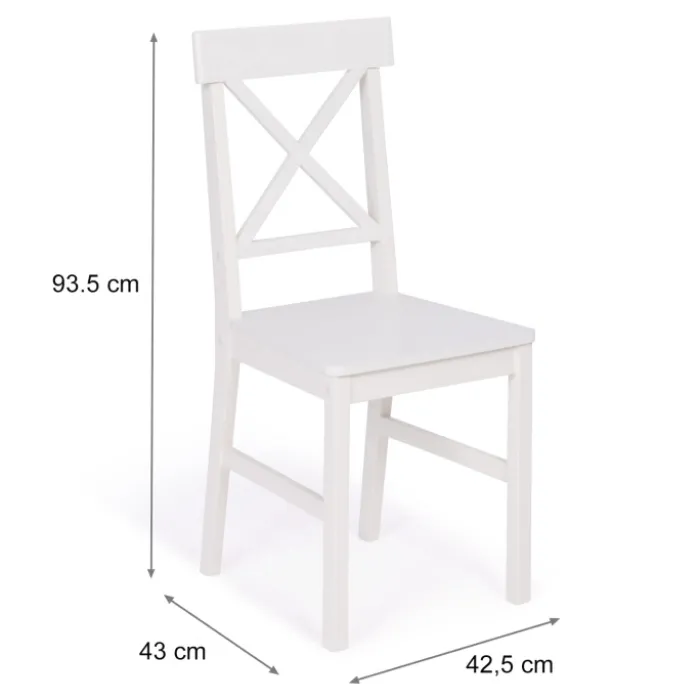 Chaises en bois blanc lot de 4