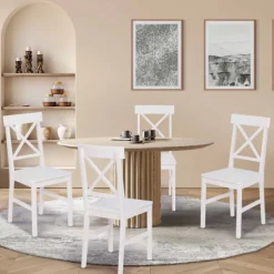 Chaises en bois blanc lot de 4