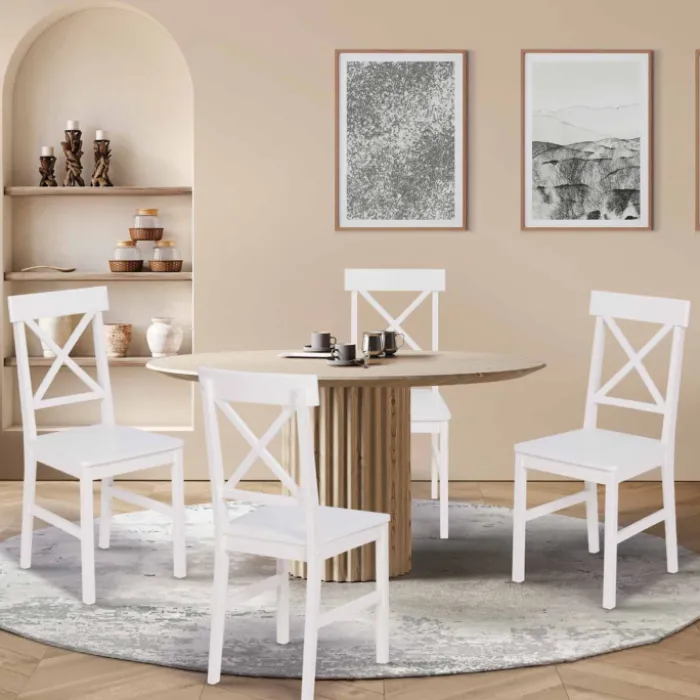 Chaises en bois blanc lot de 4