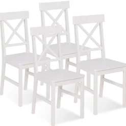 Chaises en bois blanc lot de 4